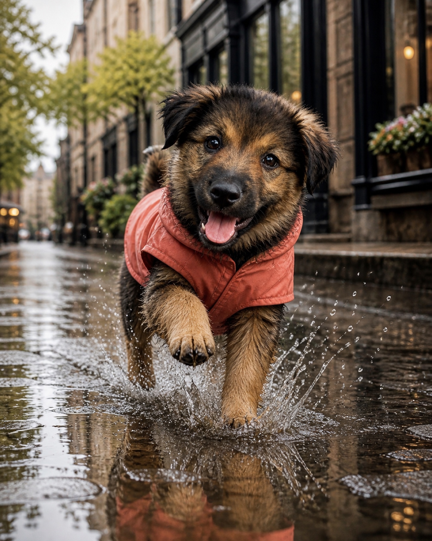 Puddle Parade personalized pet portrait example